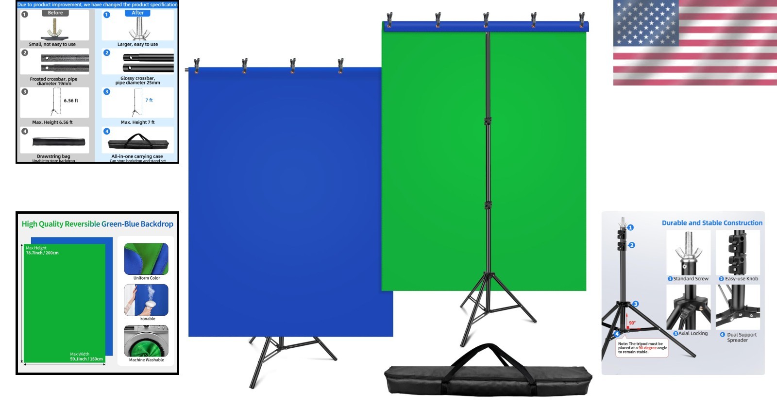 2-in-1 Reversible Blue Green Background Set