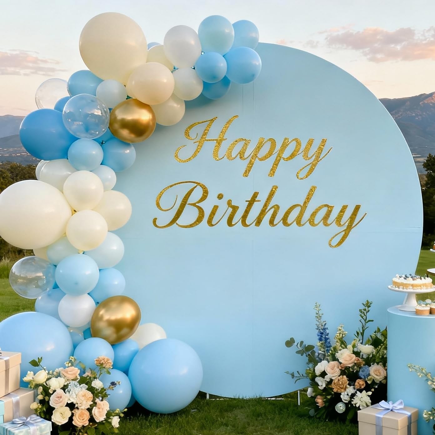 Round Arch Cover Fitted Spandex Balloon Top for Wedding Baby Shower Decor 6.6FT