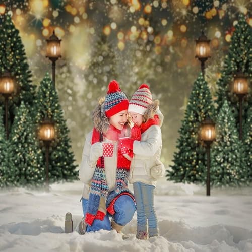Bokeh Tree Backdrop – Glitter Bokeh – 7x5ft – Winter Snow Forest Trees