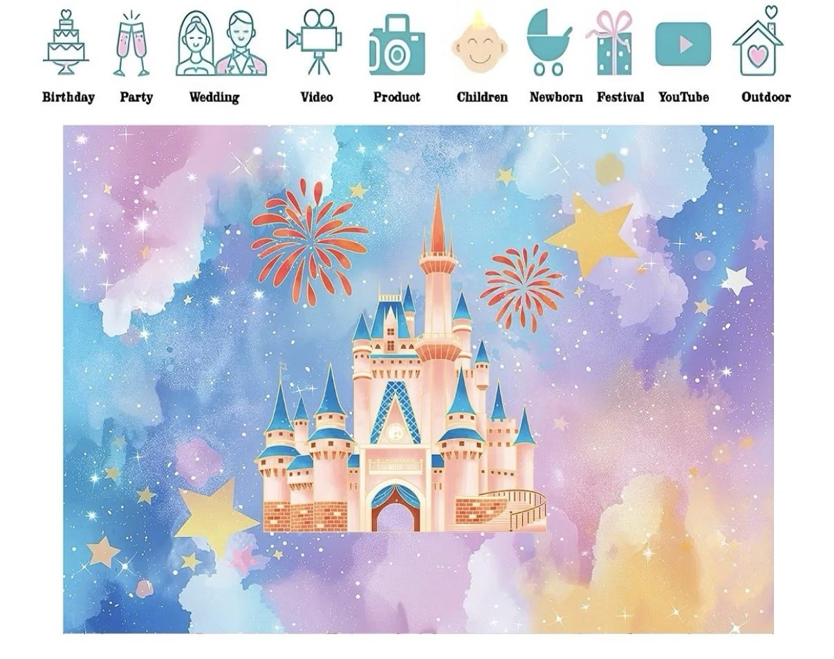 Backdrop Fairytale Castle 7ft x 5ft