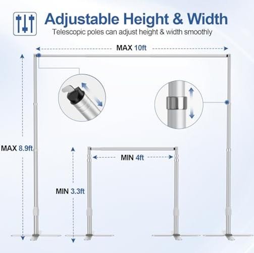 Backdrop Stand Heavy Duty 8.9x10Ft, Pipe and Drape Photo Background 8.9×10FT