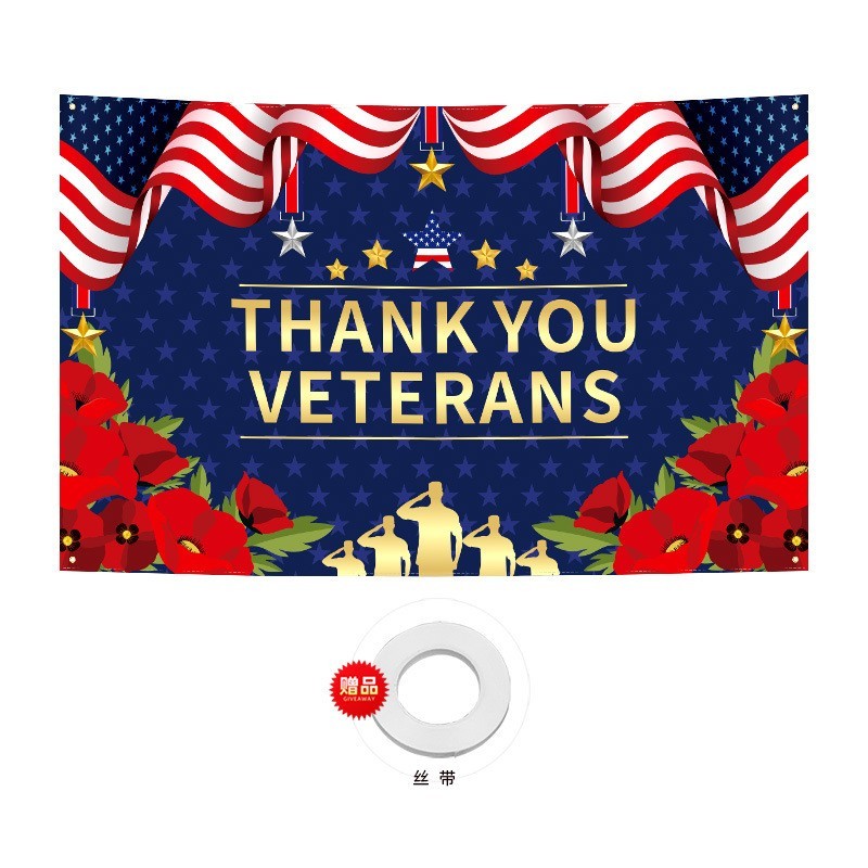Custom Banner Backdrop Cloth for US Veterans Day Decorations 180*115cm