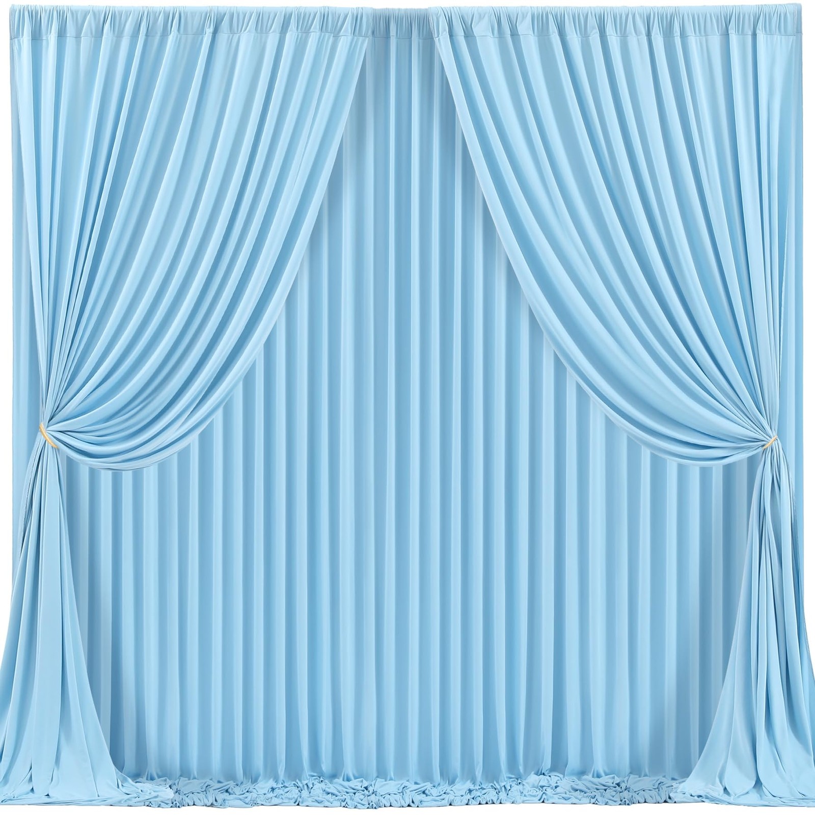 Blue Backdrop Curtains 4 Panels – -Free Light Blue Curtains Polyester Photogr…