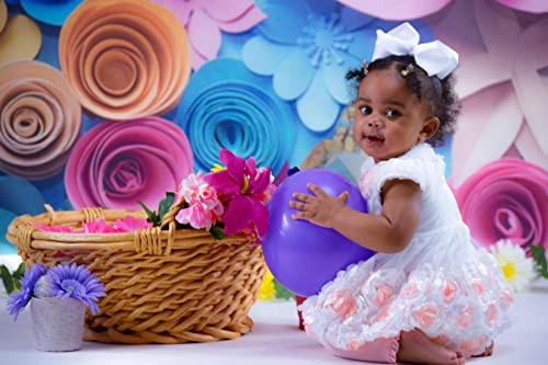 Paper Flower Backdrop for Mother’s Day Colorful Flowers Paper Wall Photography