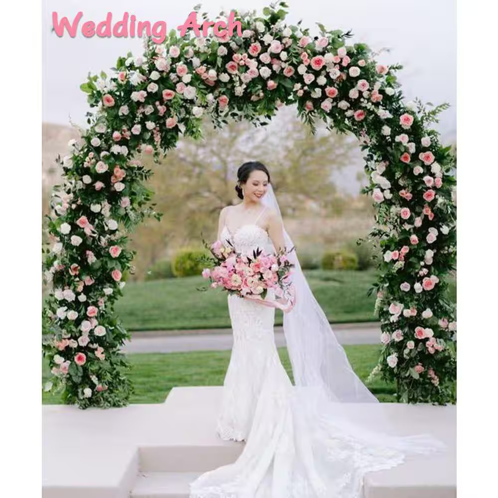 Paleo 92.4 In. X 84 In. Metal Arch Backdrop Stand, Wedding Metal Arch Frame for