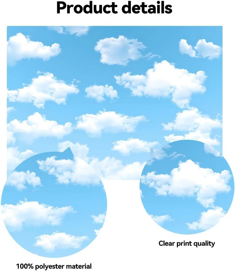 7x5ft Blue Sky White Clouds Backdrop Natural Scenery Sunshine Sky Clouds Photogr