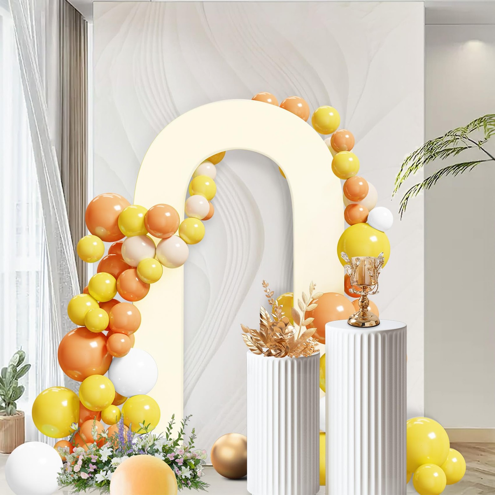 7.2FT Spandex Open Arch Backdrop Cover，U-Shaped 2-Sided Backdrop Cover，Round …