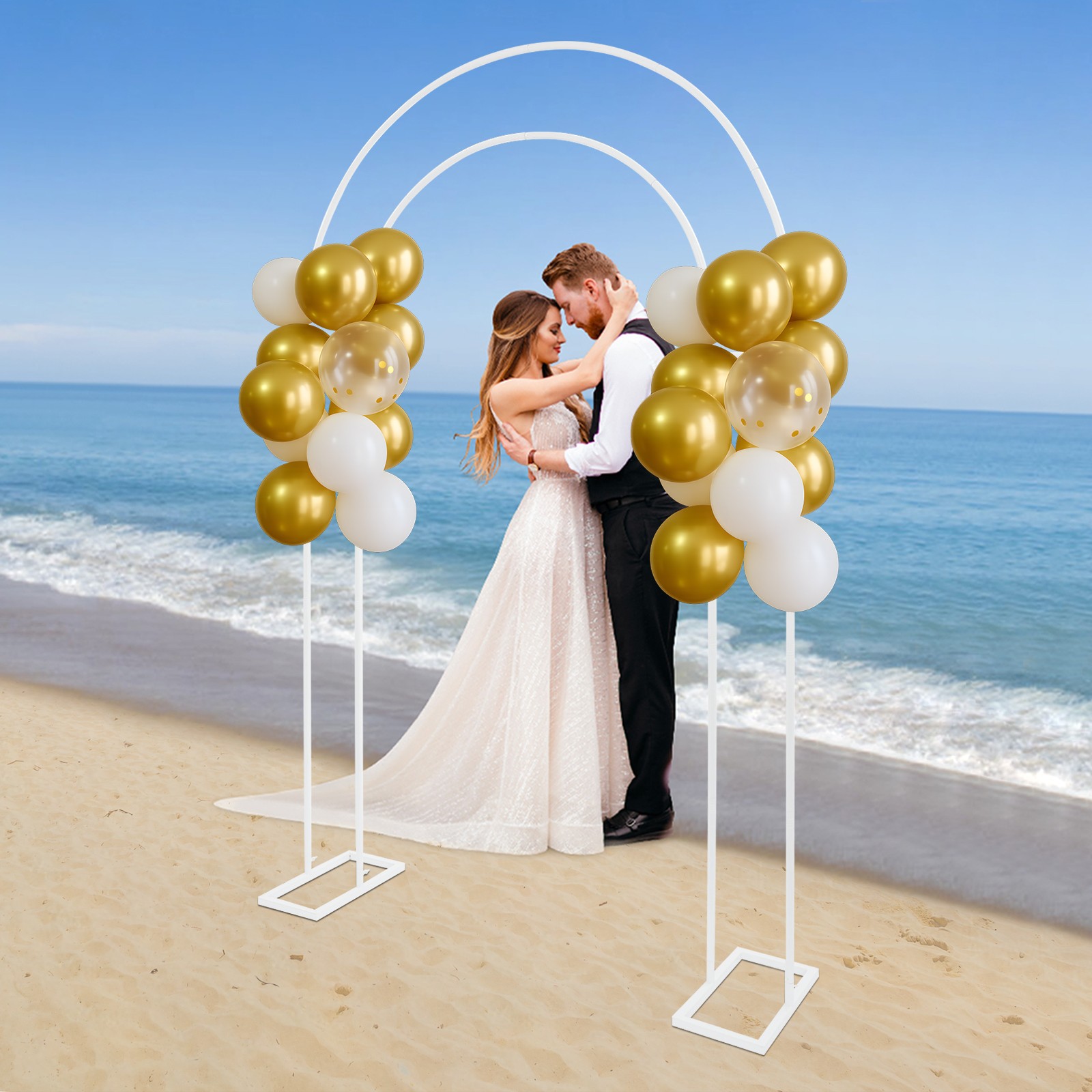 Arch Backdrop Stand,White Wedding Arch Backdrop Stand, Metal Arch Backdrop Stand