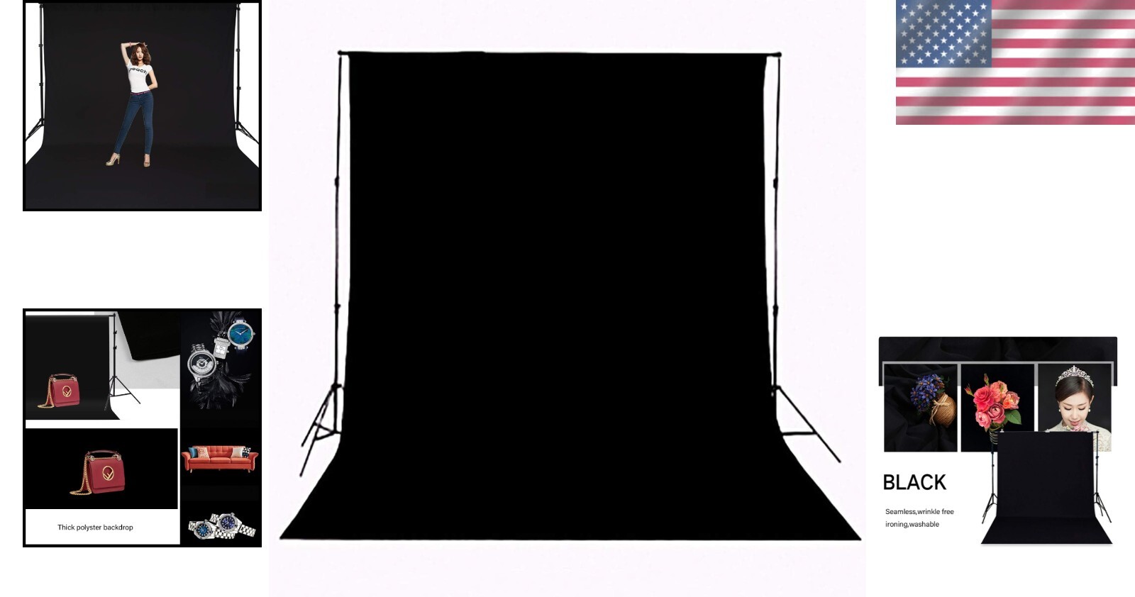 10x12ft Soft Non-Reflective Black Photography Backdrop for Events & Portraits