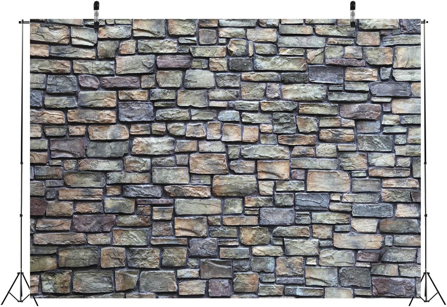 7x5ft Fabric Vintage Stone Wall Backdrop Rock Stone Brick Wall Background Backdr