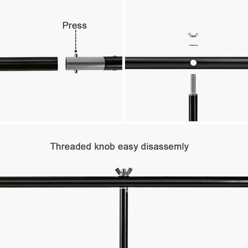 T-Shape Portable Background Backdrop Support Stand Kit 6.5ft Wide 8.5ft Tall …