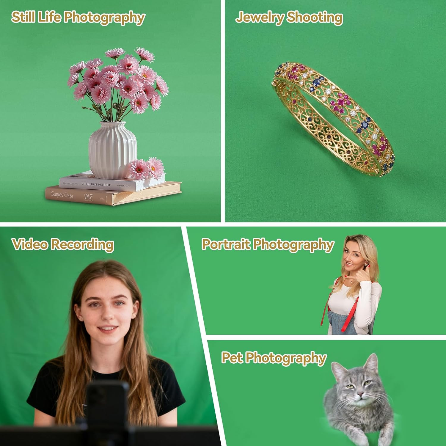5X6.5 Ft Green Screen Backdrop, Thickened Photography Chroma Key