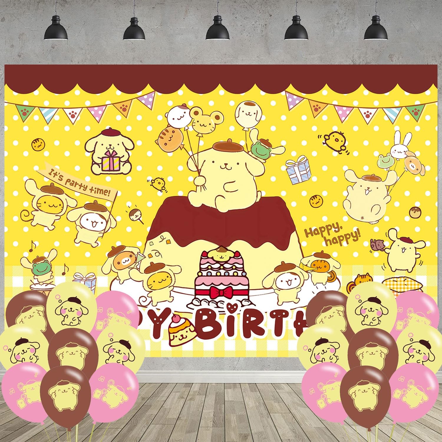 Cartoon Dog Birthday Party Decoration,Kawaii Party Photo Background 5 x 3 FT …