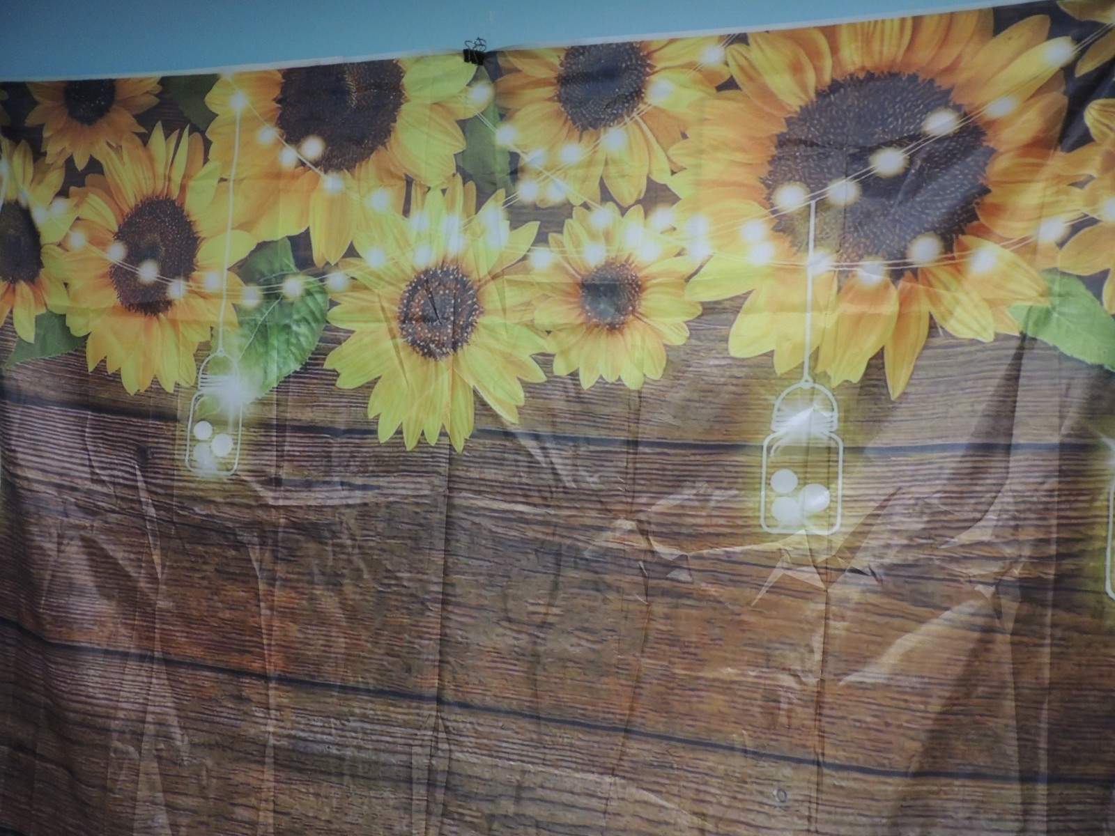 7 x 5 Photo Backdrop image sunflowers & Lights Yellow Brown Green