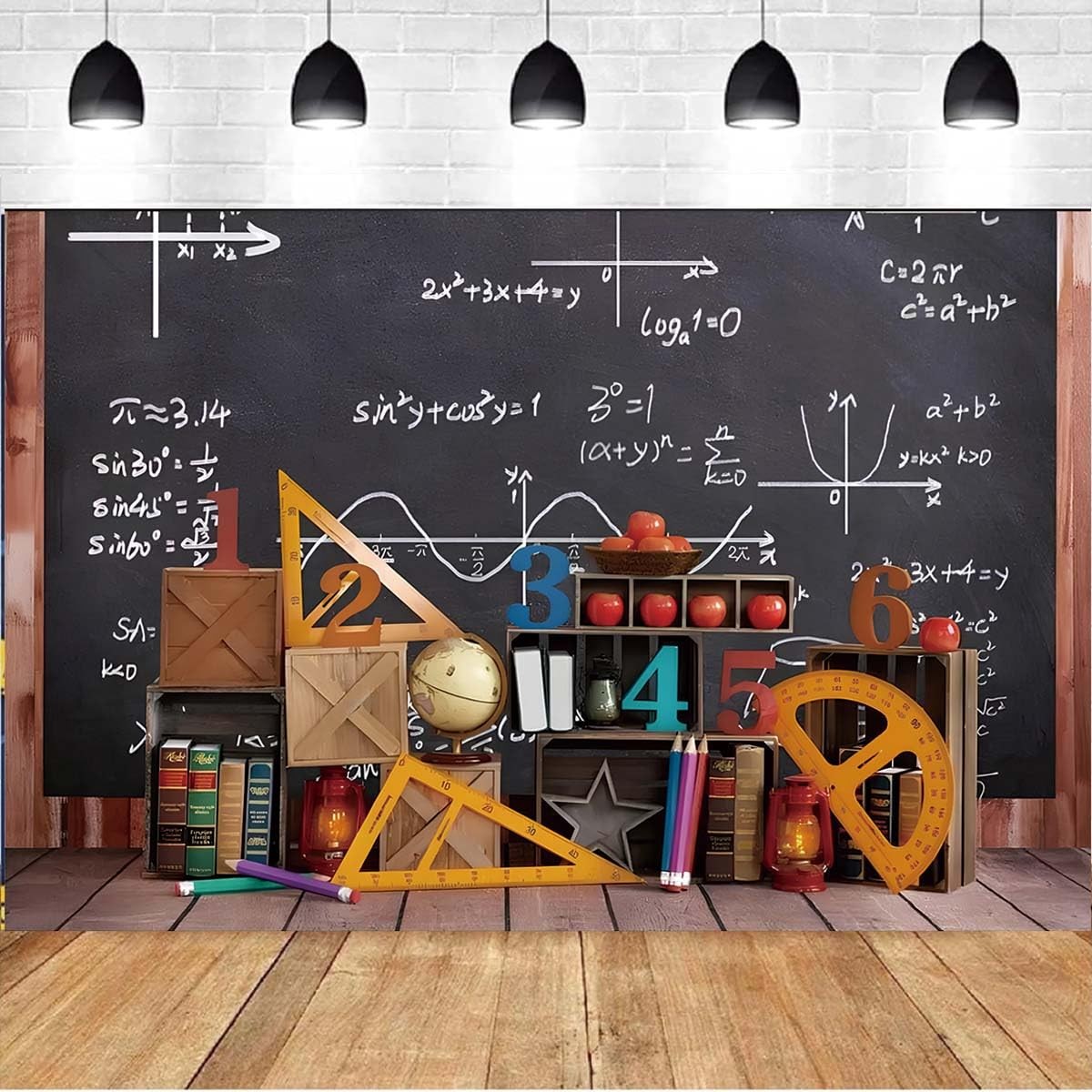 5×3 Feet Back To School Photography Backdrop Black Chalkboard ABC Background