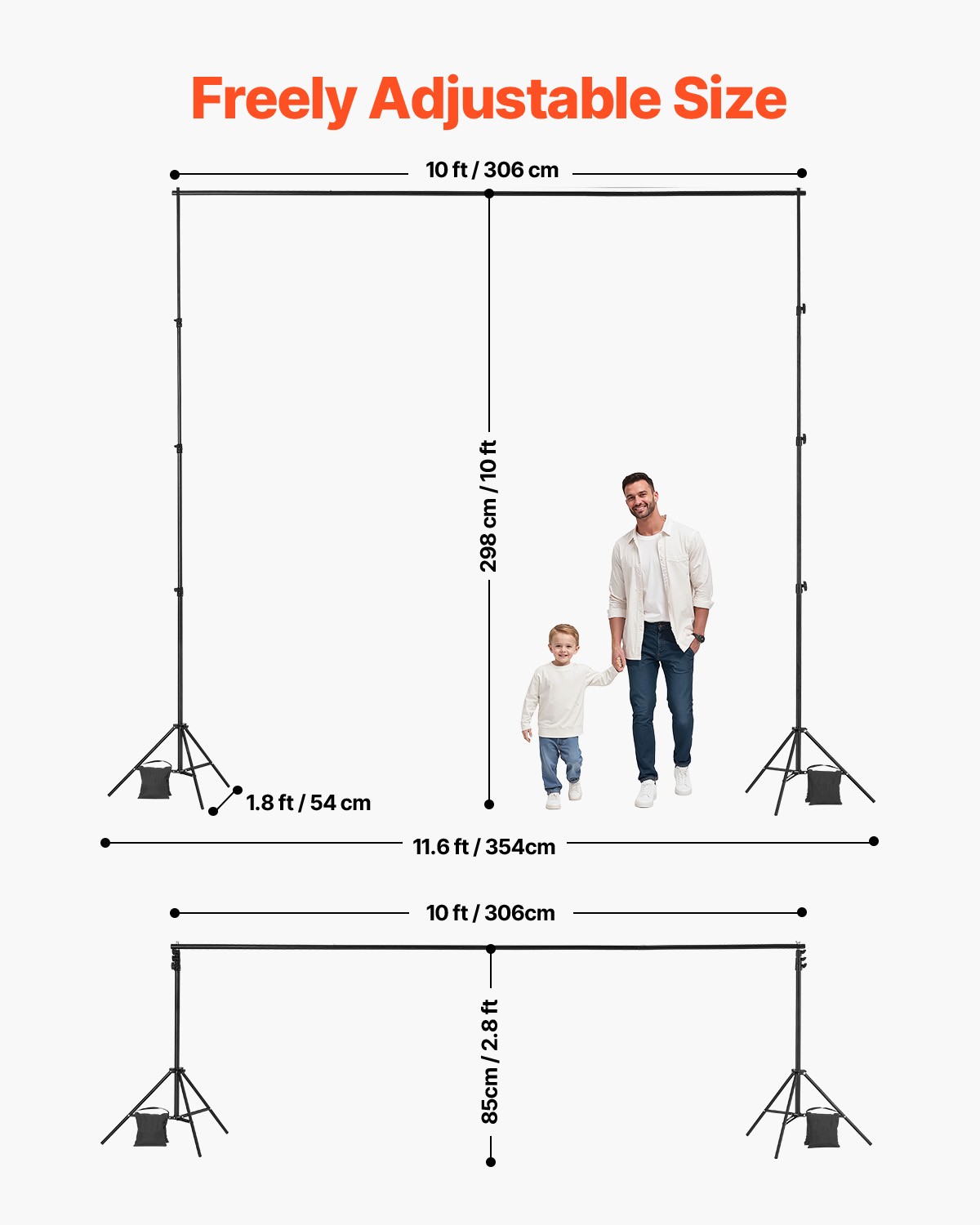 Backdrop Stand Background Stand Kit 10 x 10 ft for Party & Photo Studio
