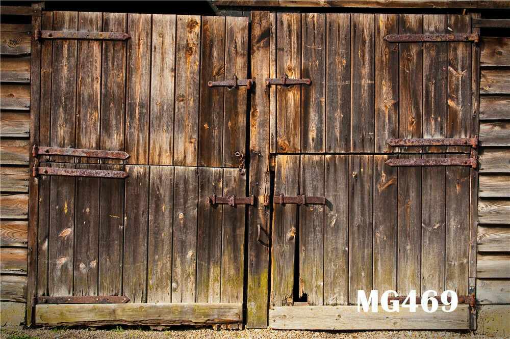 Vinyl Studio Props Rustic Farmhouse Barn Wood Door Backdrop Photo Background