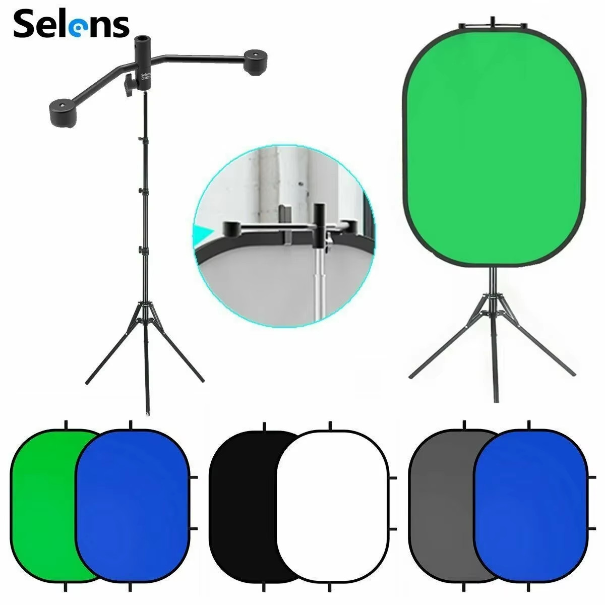Photography Magnetic Background Support Rod Fit For Photo Studio Chromakey Backd