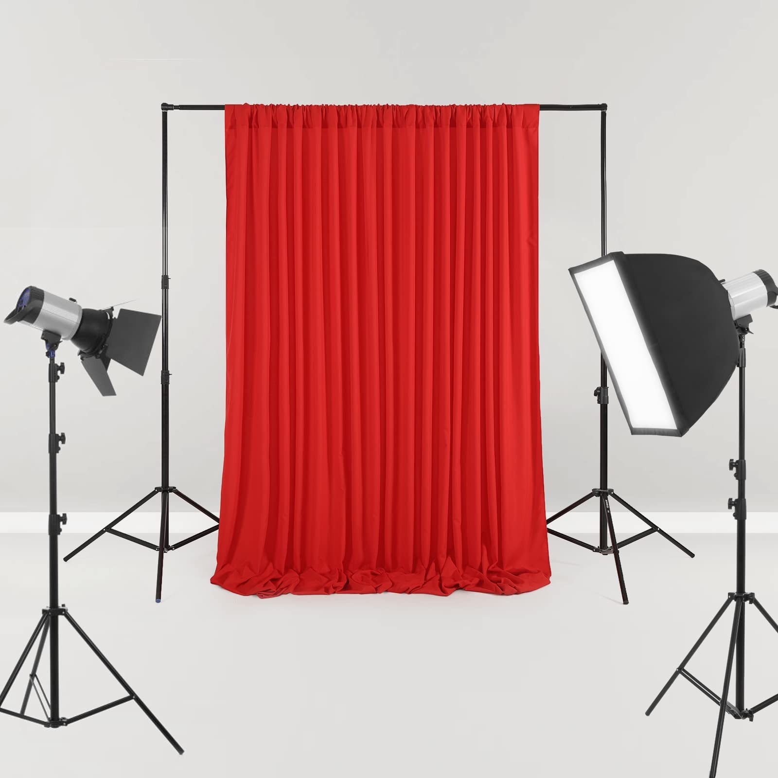 2 PCS 5x10ft Red Wrinkle Free Polyester Photography Backdrop Curtain Drapes