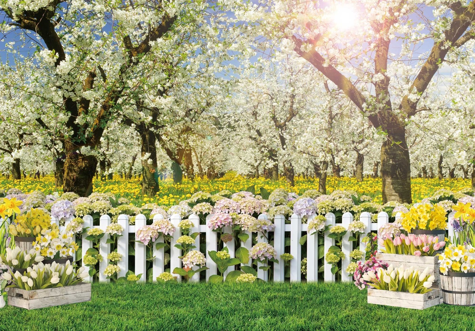8x6ft Polyester Spring Backdrop Natural Scenery Forest Tree Photography Backg…