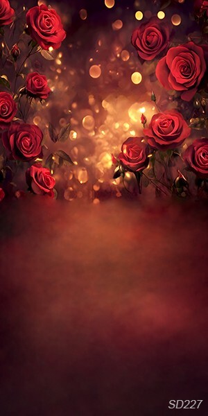 10’x20’Computer-painted Red Roses Wedding Party Scenic background backdrop SD227