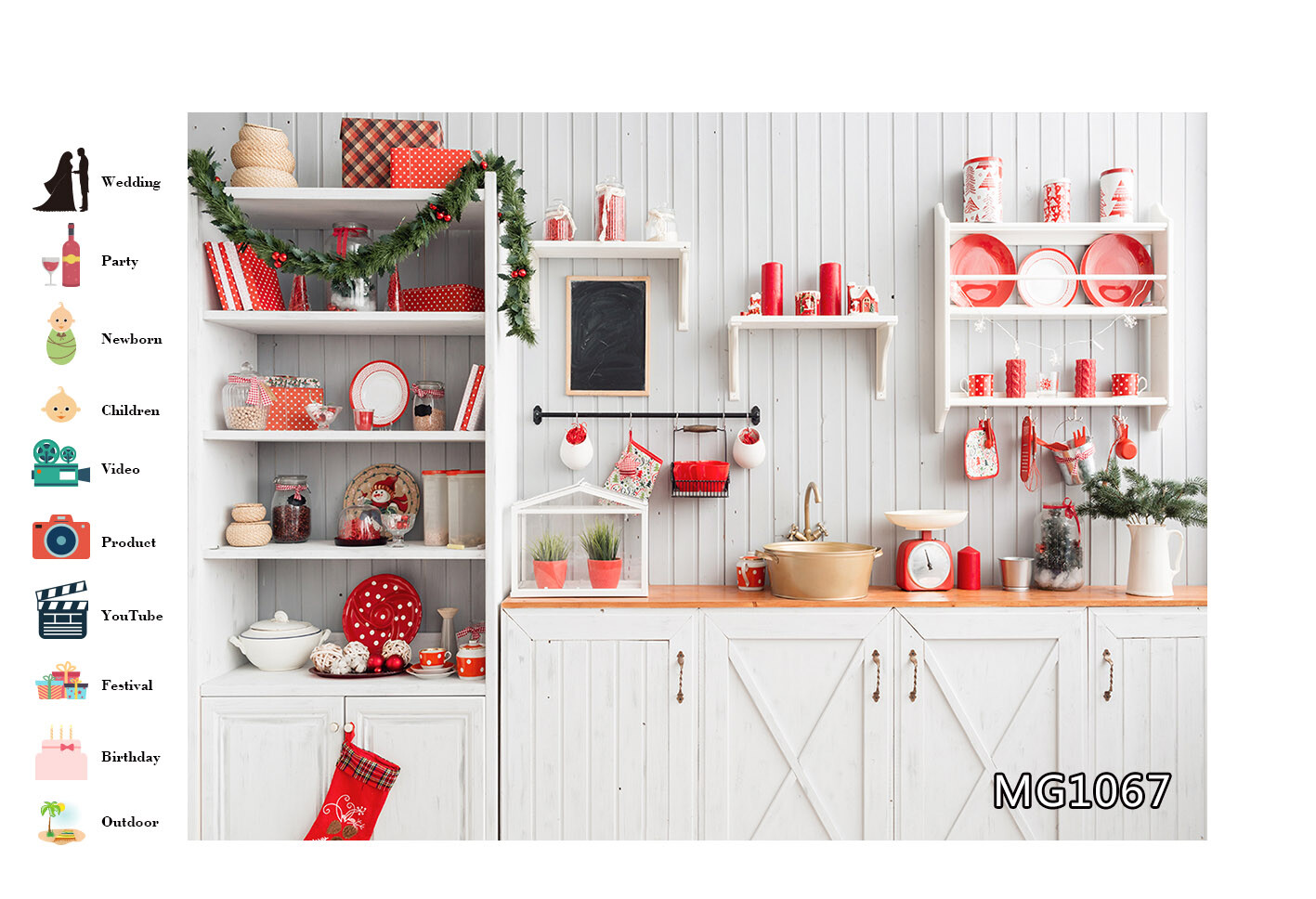 Home Kitchen Christmas Decor Backdrop Photo Background Photography Studio Props