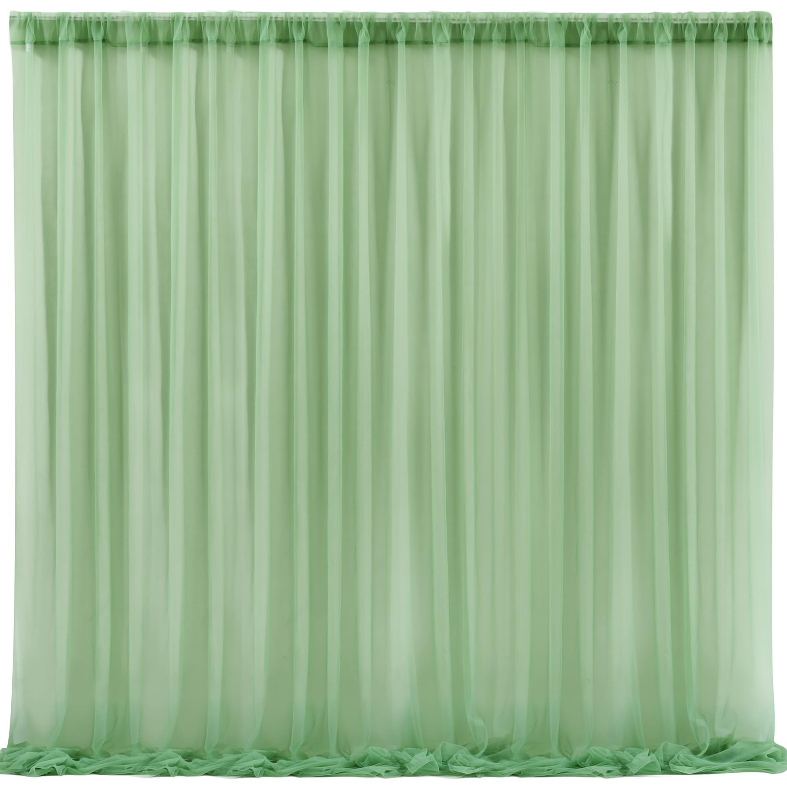 10×10 FT Green Tulle Backdrop Curtains Sheer Wedding Photo Background Drapes