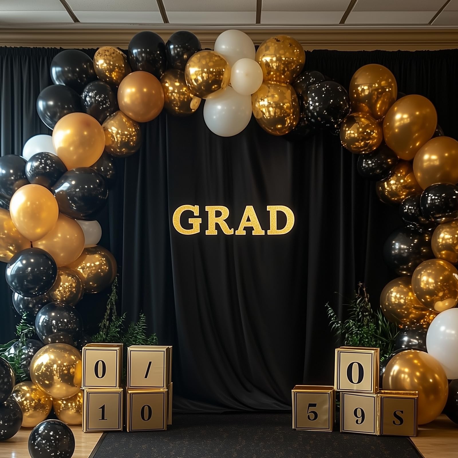 2 PCS Black Backdrop Curtains 5×10 Ft Wrinkle Free Party Photo Decoration