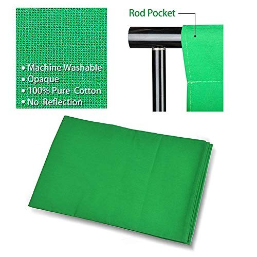 10x12ft Cotton Green Screen Backdrop Kit with Stand, Clamps & Carry Bag – Photog