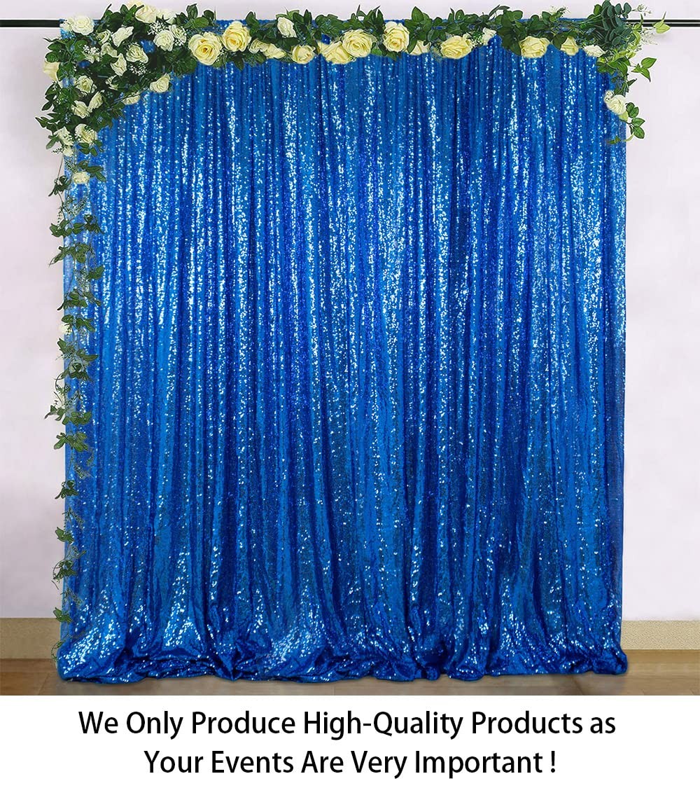Royal Blue Sequin Photo Booth Backdrop 5x10FT | Glitter Birthday Wedding Part…