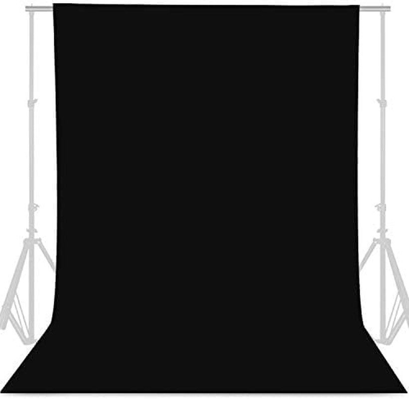 GFCC 8FTX10FT Black Backdrop Background for Photography Photo Booth Backdrop for
