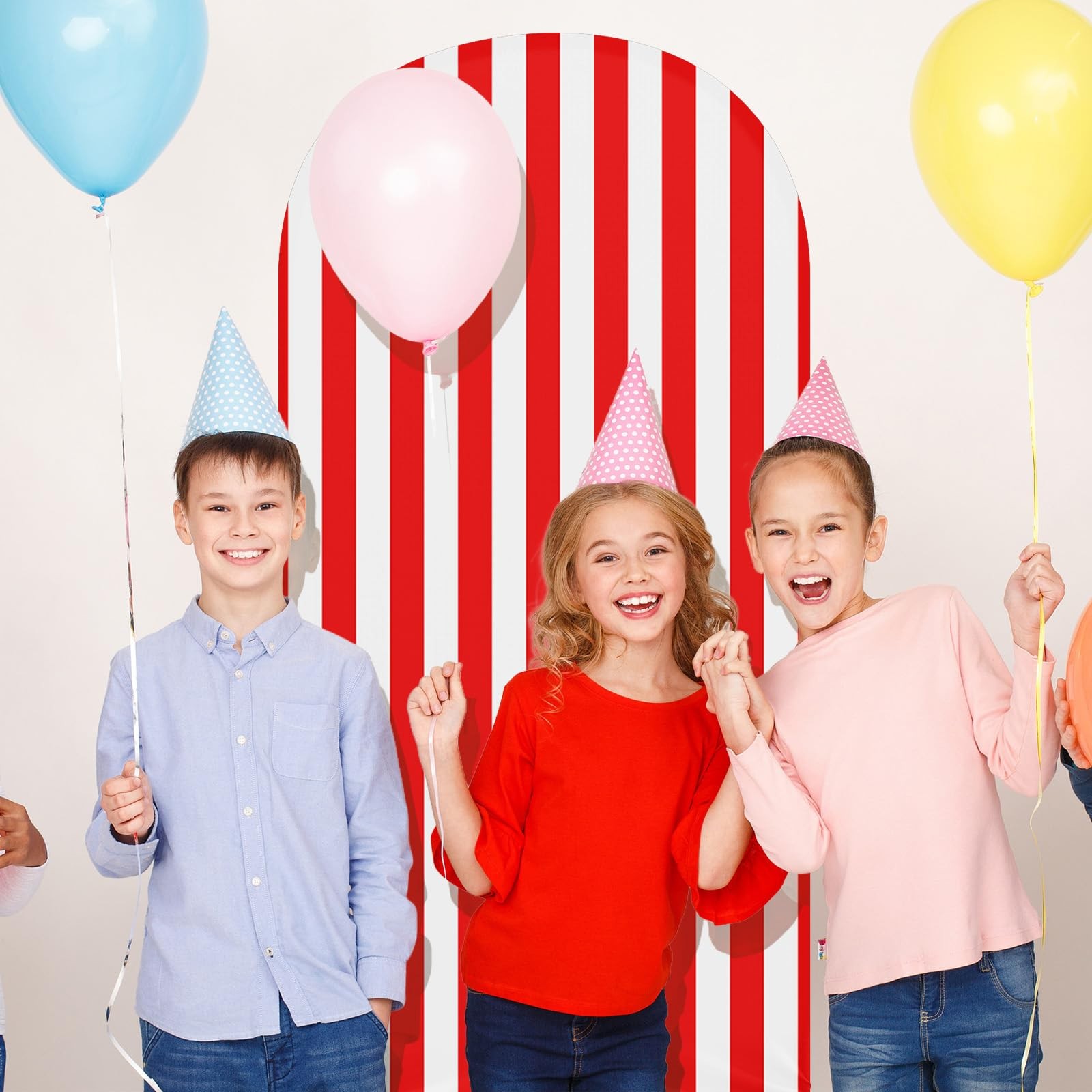 7.2 ft Princess Party Arch Backdrop Striped Arch Spandex Stretch Backdrop Sta…