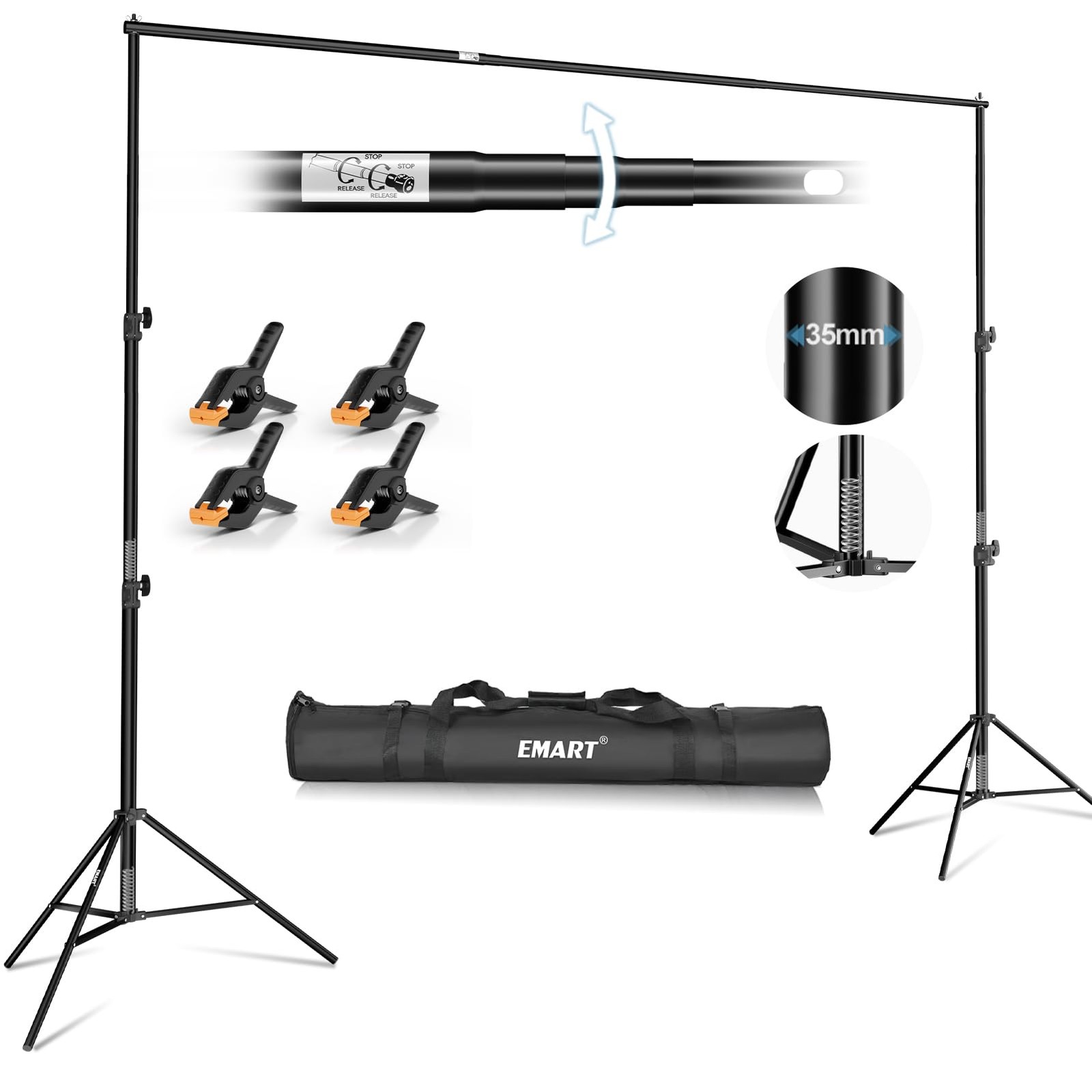 10x10FT Backdrop Stand Heavy Duty,Photo Back Drop Adjustable Stand Kit with 4…