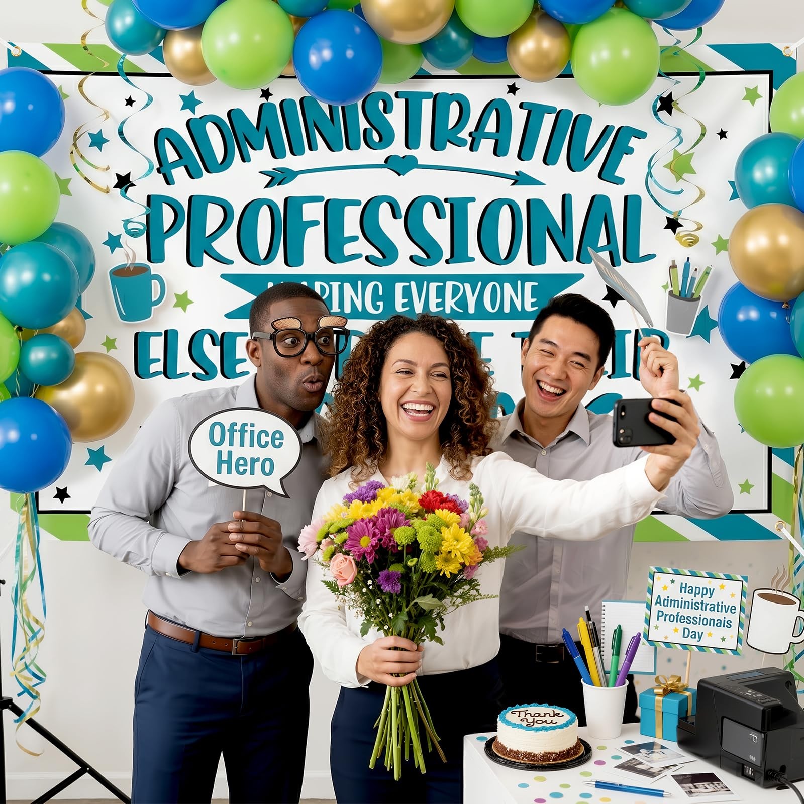 Lofaris Administrative Professionals Day Banner – 70.8 x 43.3 Inches, Thank Y…
