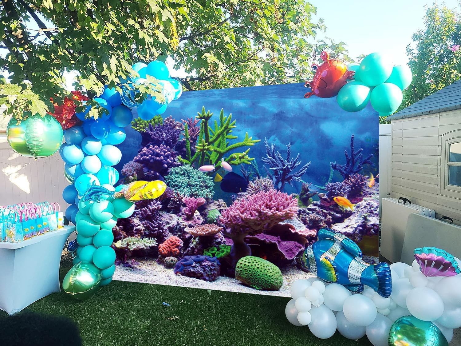 Under The Sea Backdrop 10x8ft Ocean Backdrop Aquarium Background for Hawaii L…