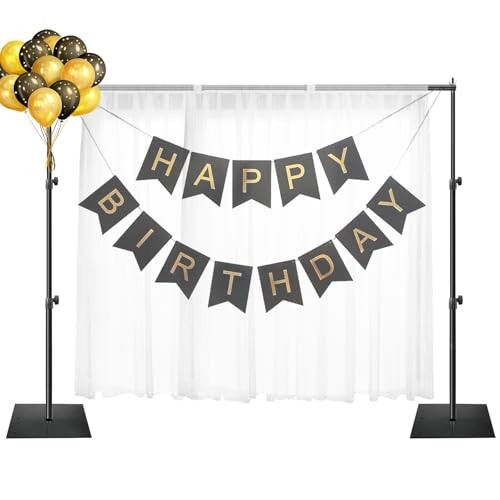 Backdrop Stand, 6.5×10 ft Adjustable Photo Background Pipe and 6.5x10ft Black