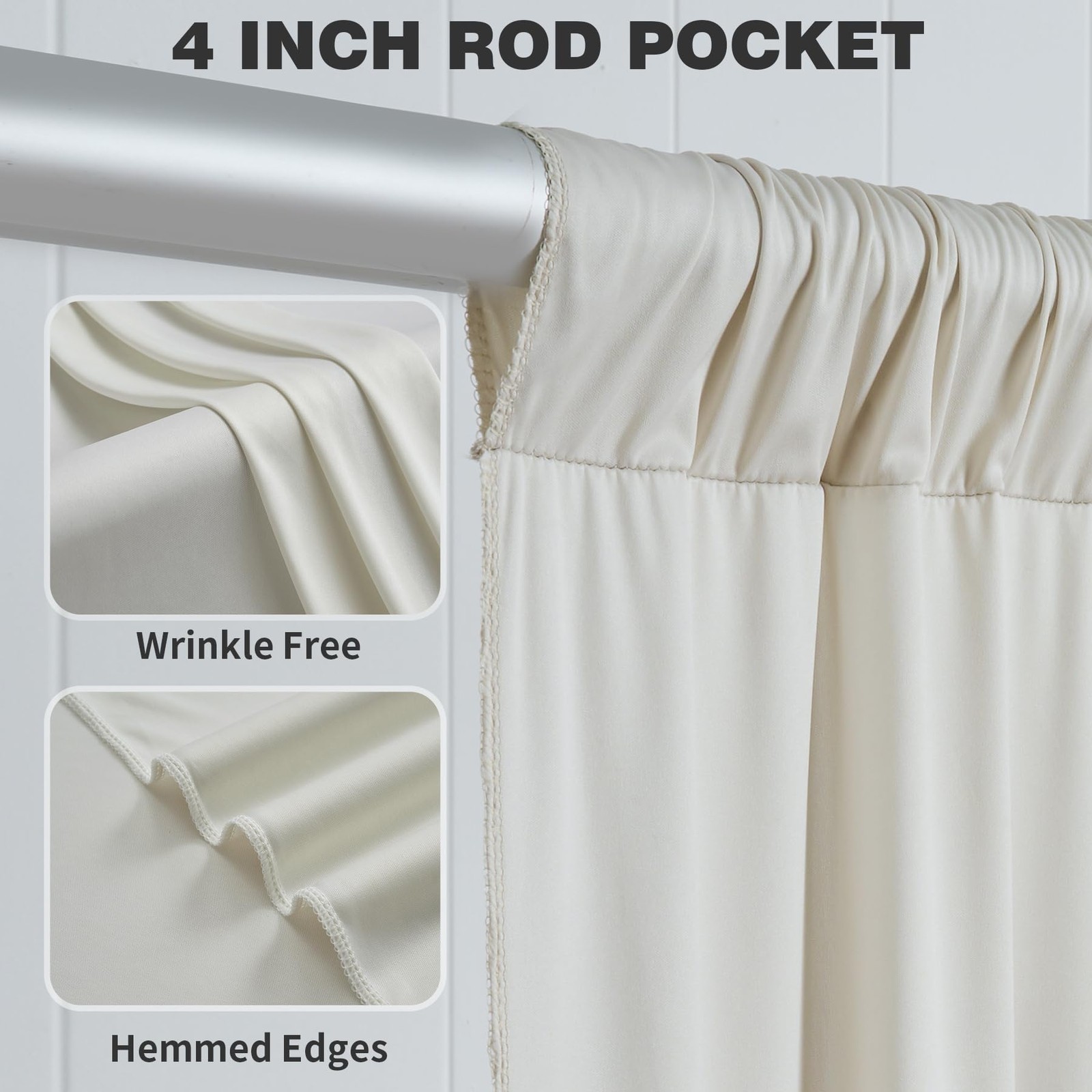 20ftx12ft Beige Backdrop Curtains for Parties, Free Polyester Beige Photo Bac…