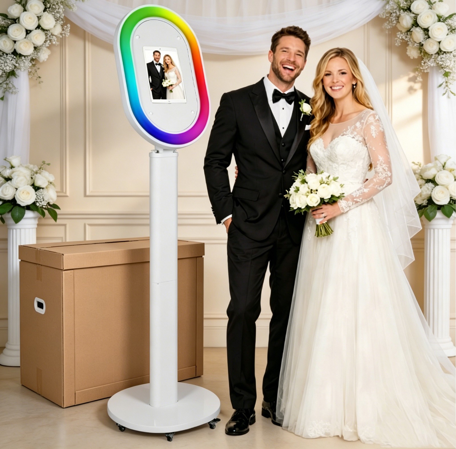 Portable Photo Booth for Any iPad Metal Shell Selfie Station Photobooth Machine