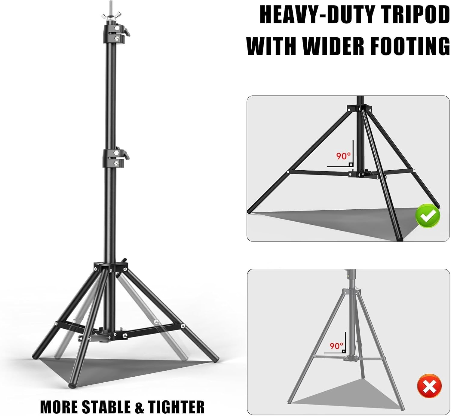6.5×10 FT Adjustable Backdrop Support Stand Kit for Photography Events