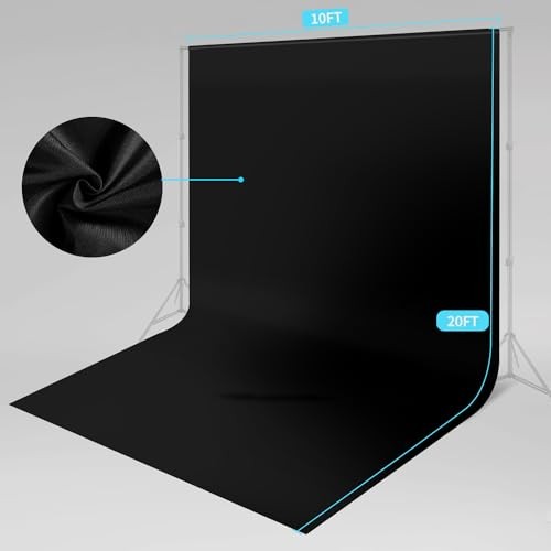 10 x 20 ft Backdrop Background Screen Backdrop for 10FT x 20FT Black