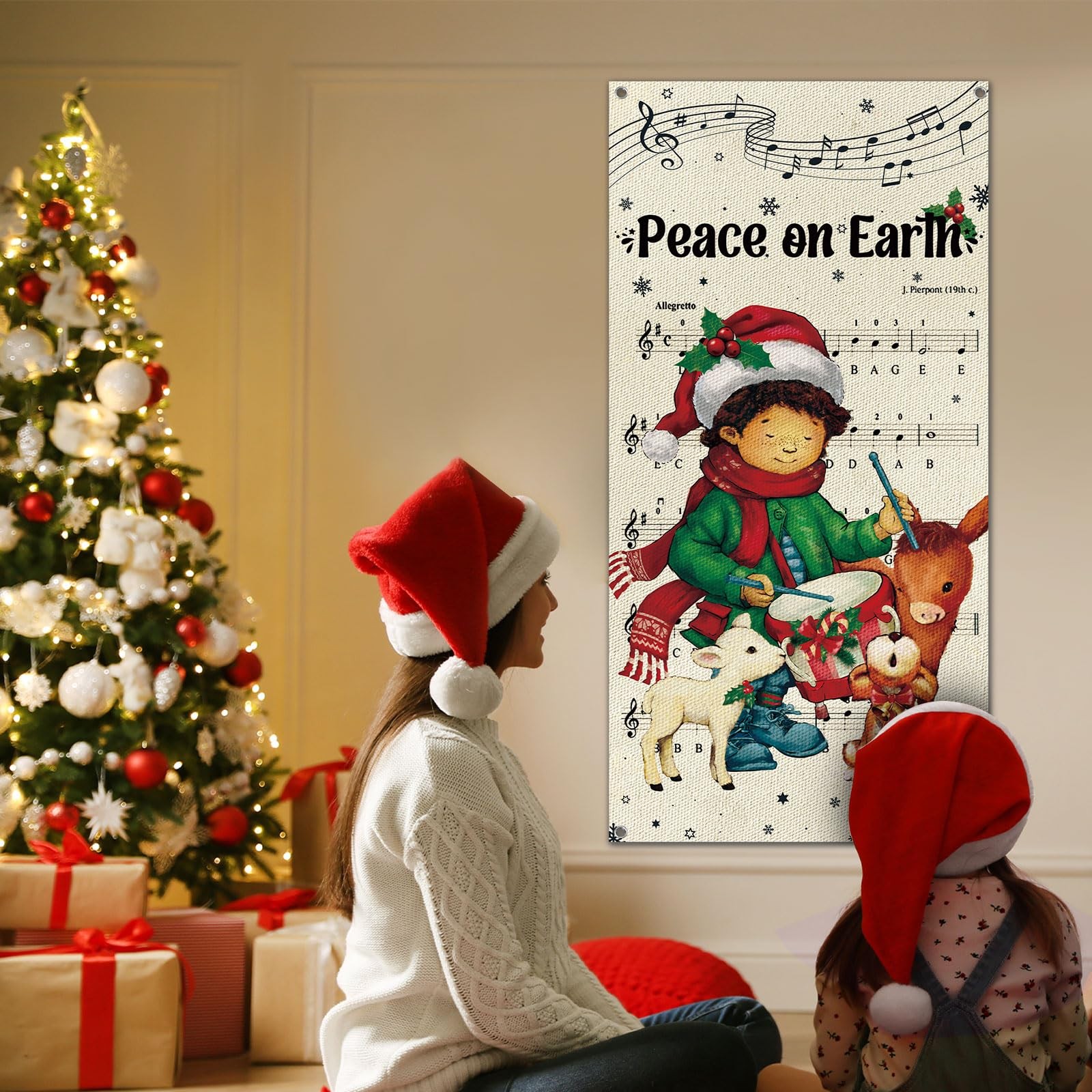 Tiamon Christmas Door Cover 70.9 x 35.4 inches, as shown in the picture