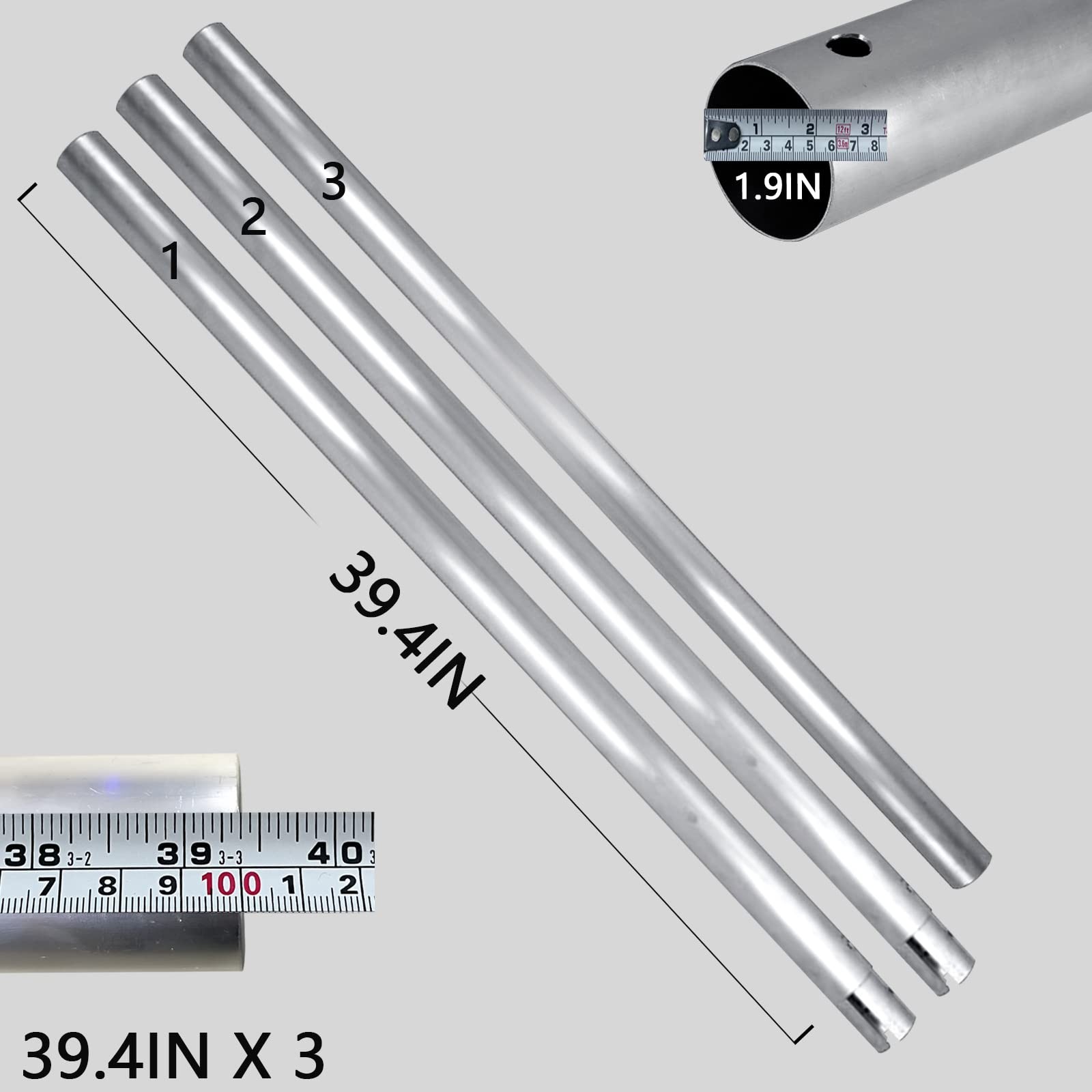 118″/3m Stainless Metal Tube Crossbar for Studio Backdrop Wall Mount System -…