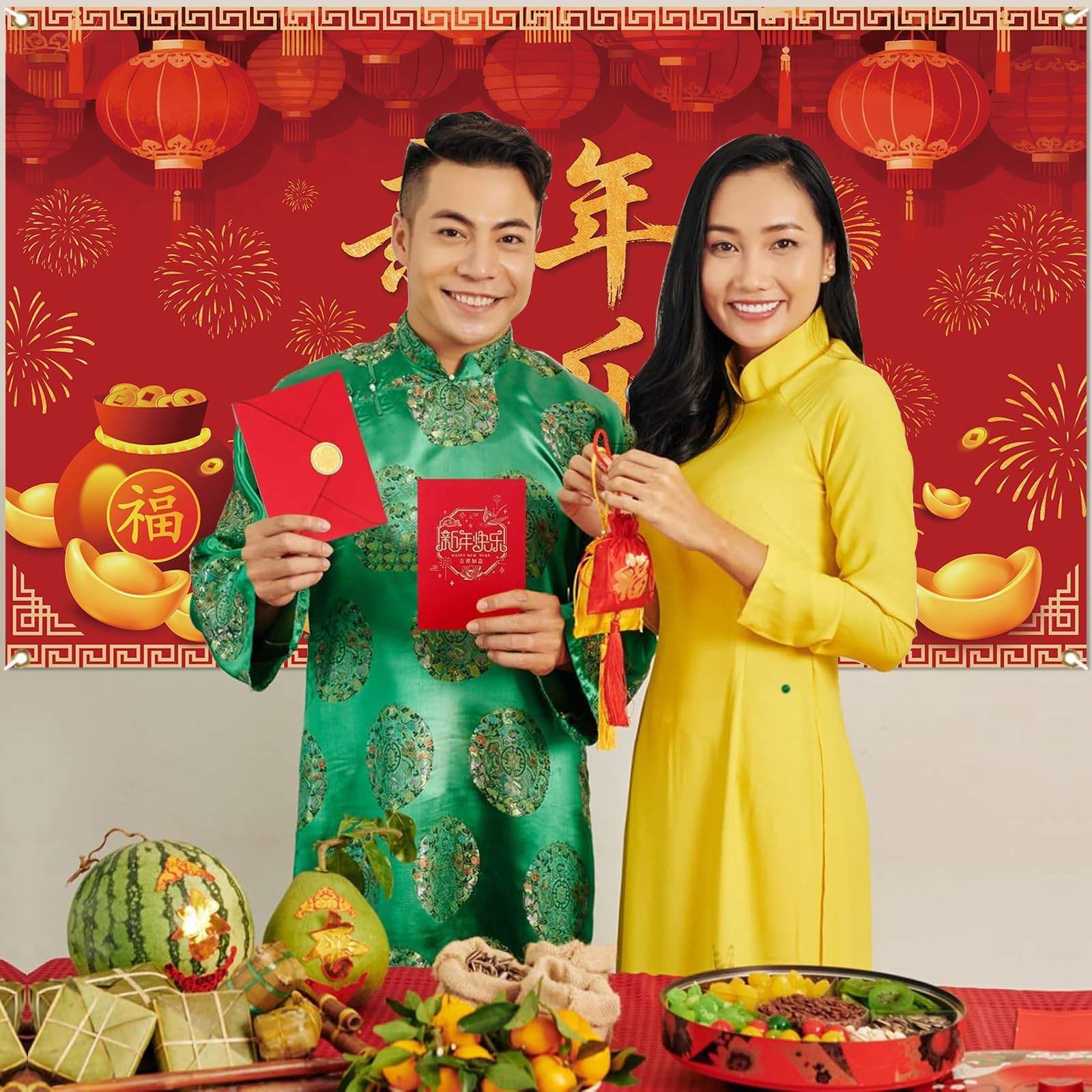 Chinese New Year Backdrop 2026 Year of the Horse Celebration Background