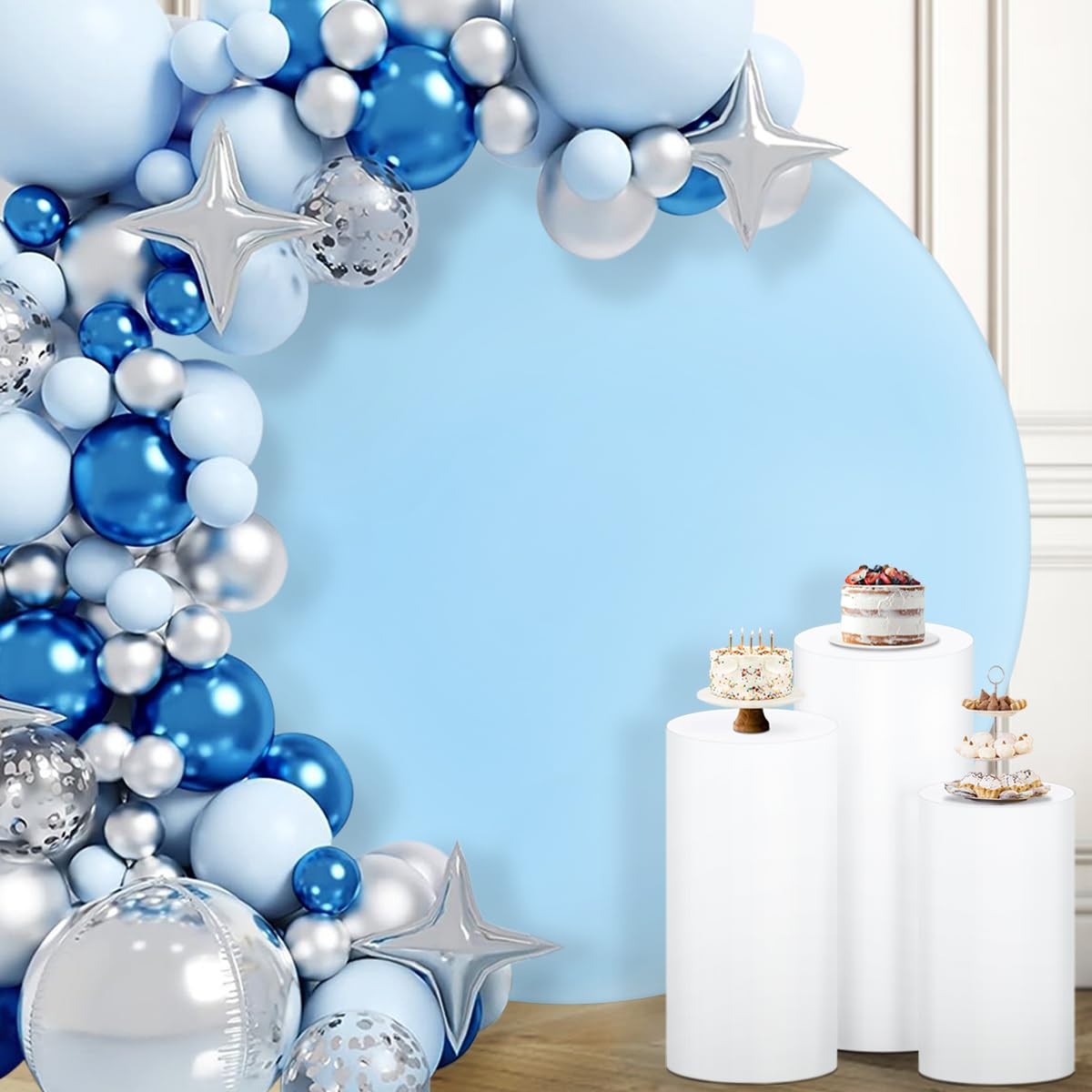 Round Arch Cover Fitted Spandex Balloon Top for Wedding Baby Shower Decor 6.6FT