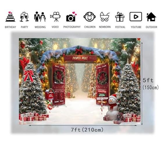 Santa’s 7x5ft Fabric Backdrop for Christmas – North Pole Forest