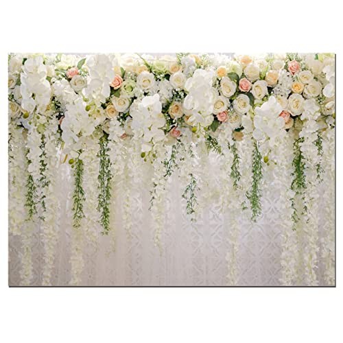 10x8ft White Rose Floral Theme Photography Background 10x8FT(300CM X 240CM）