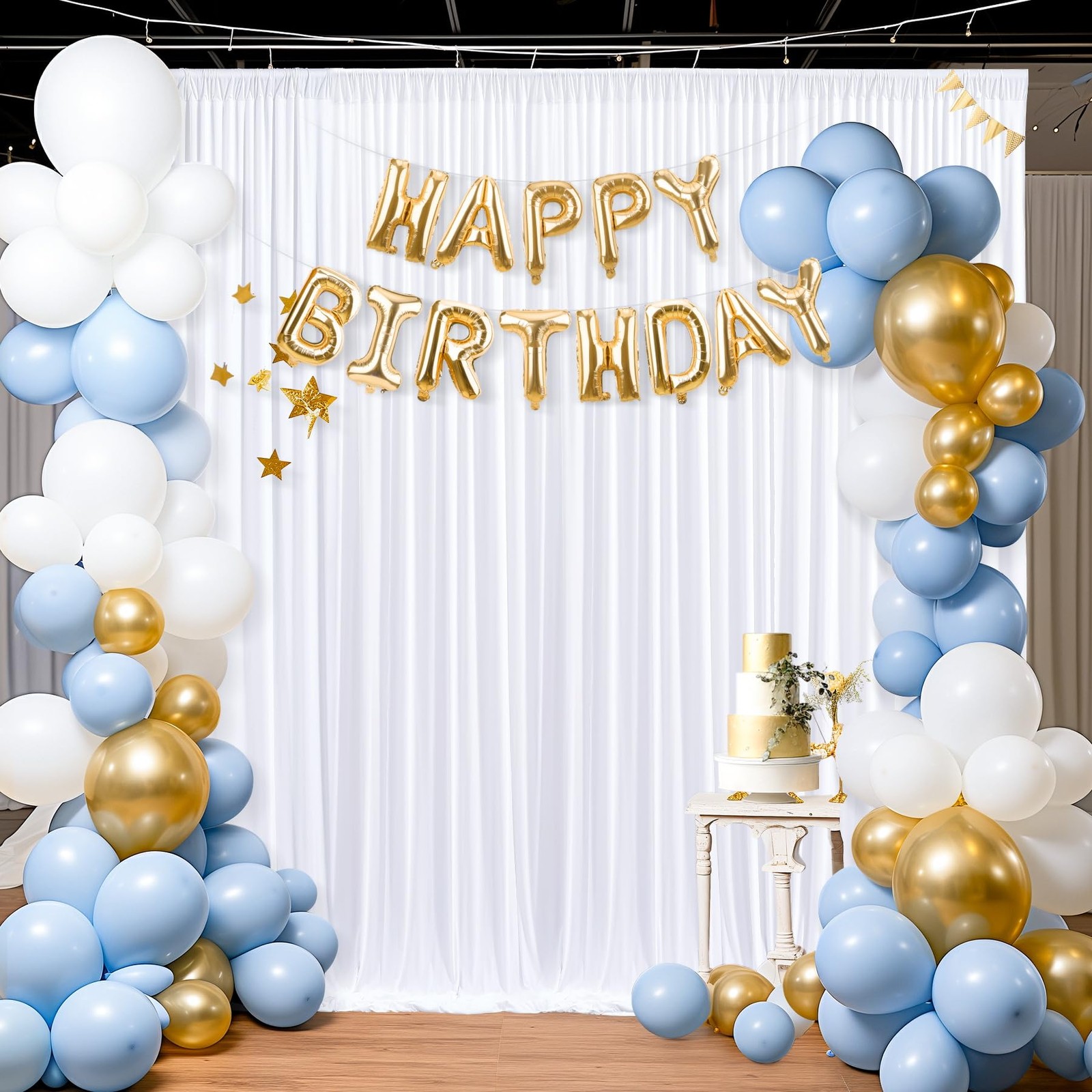 40x10FT White Backdrop Curtains for Wedding W4′ x H10′(10 Panels),