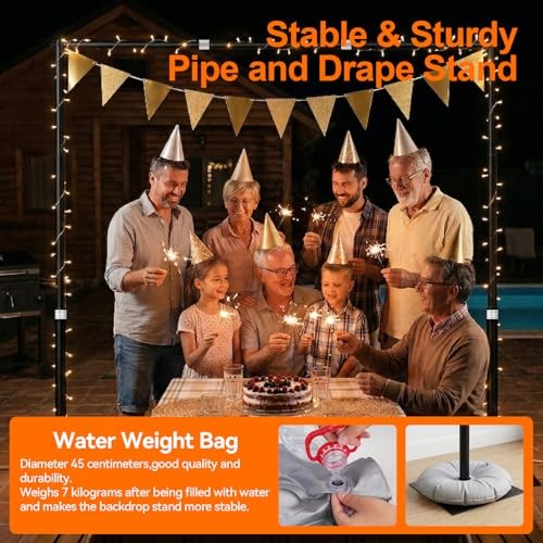 Pipe and Drape Backdrop Stand Kit Heavy Duty Back Drop Adjustable 10x10ft Black