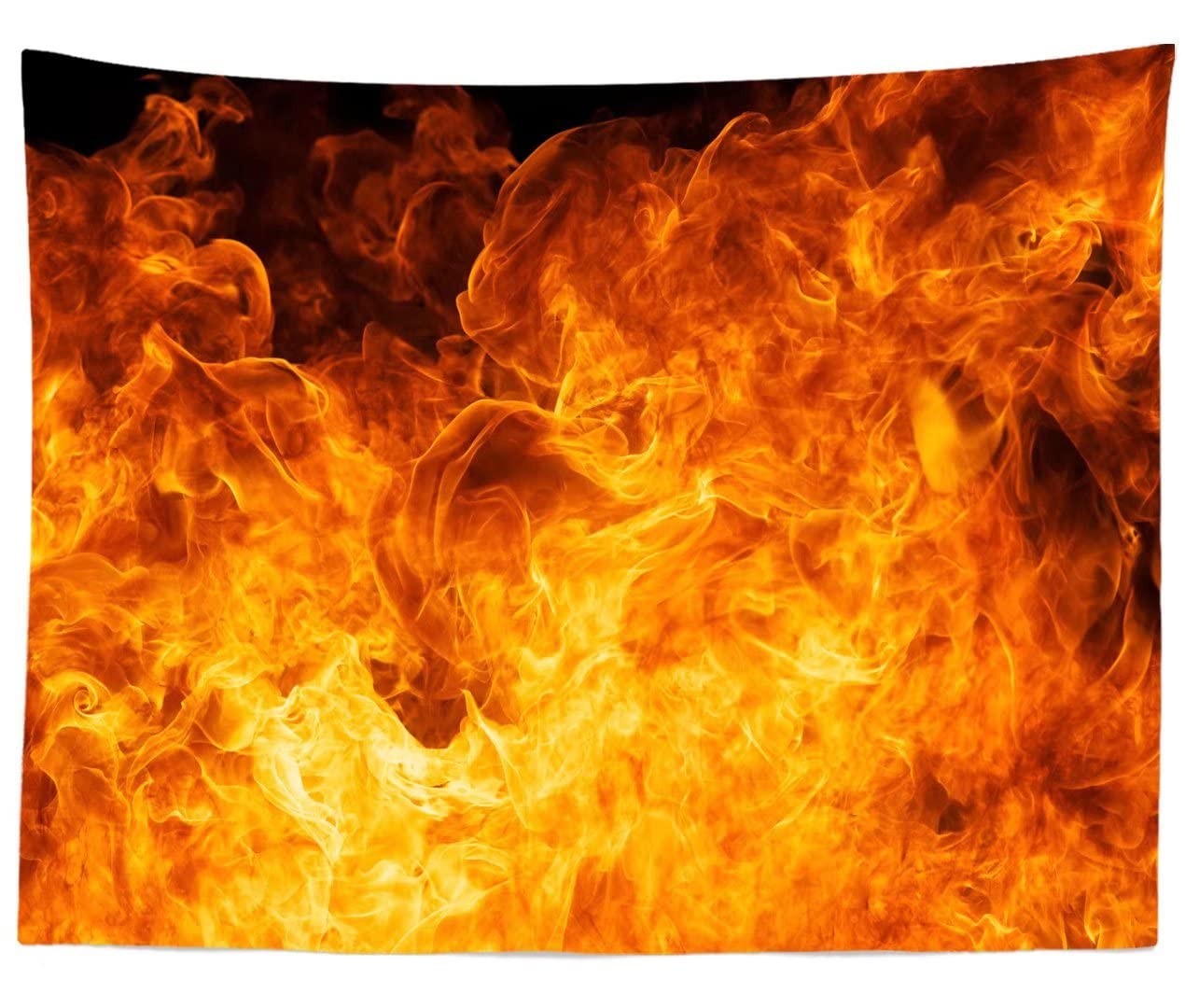 5x3Ft Fabric Fire Flames Raging Photo Backdrop Birthday Halloween Party Decor