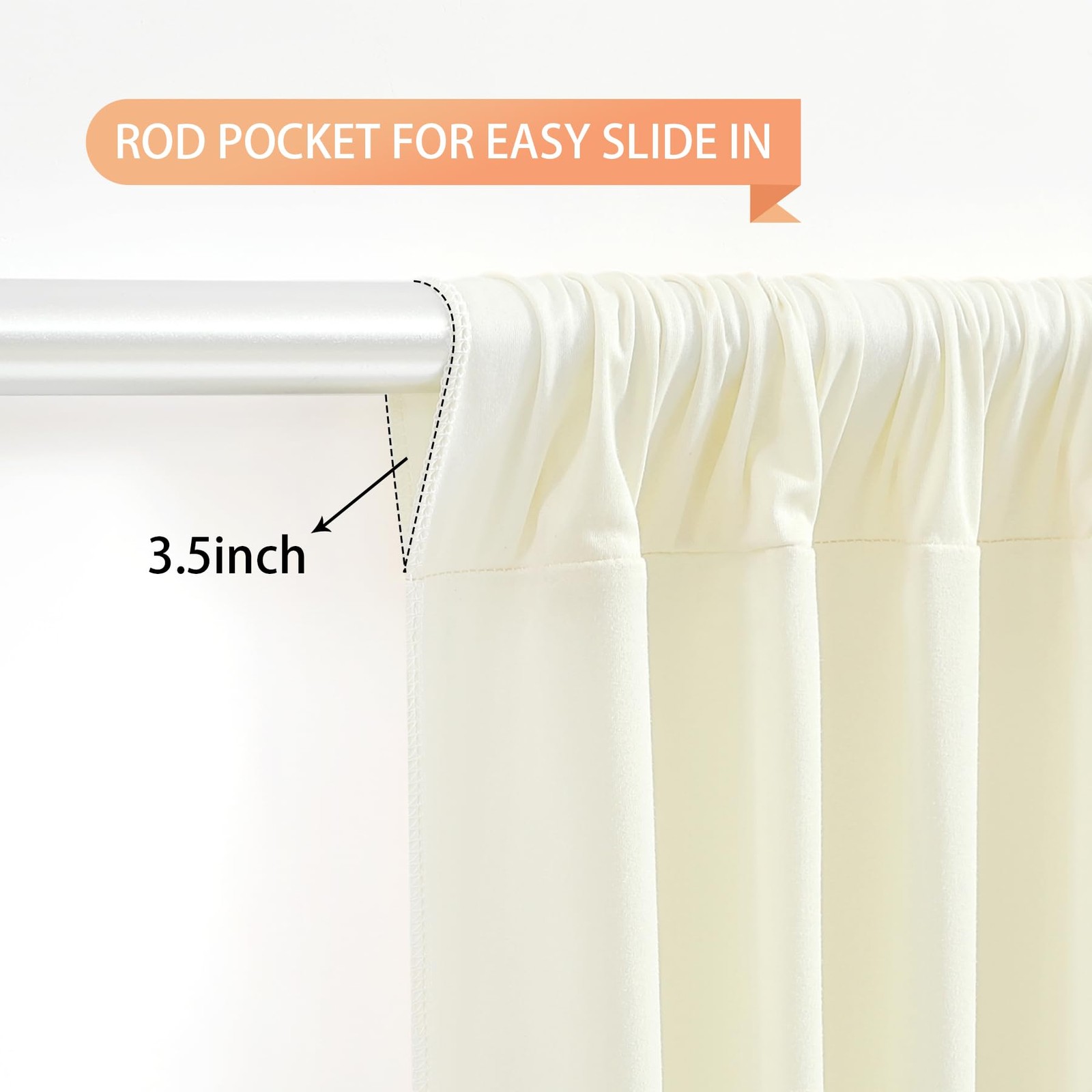 Ivory Backdrop Curtain 2 Panels–Free Beige Curtains Polyester Photography Dr…
